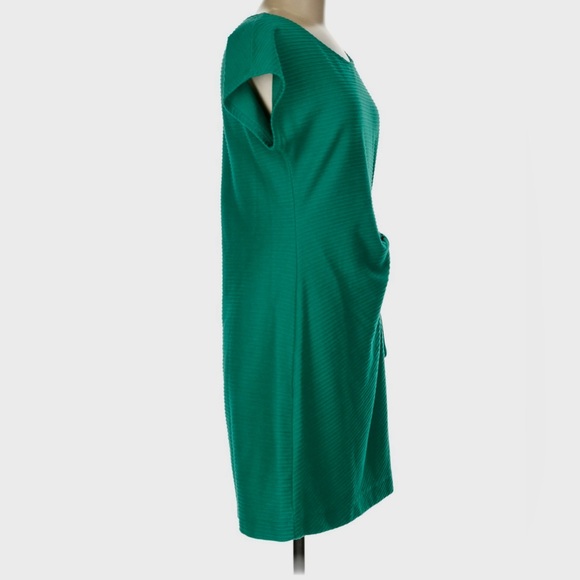 Anthropologie Saturday Sunday Green Addy Ribbed Midi Dress with Bow, Size:M - Picture 6 of 8